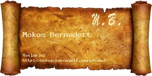 Mokos Bernadett névjegykártya